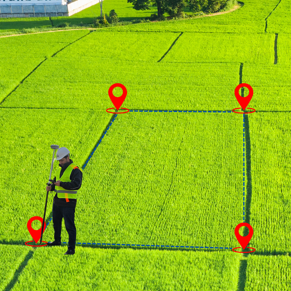 Determination of Land Plot Turning Points and Coordinate Measurement